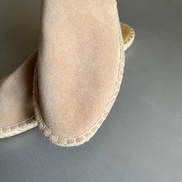 Ubuntu SIZE 9 Womens Lamu Mules Slides Tan Suede Leather Espadrille Kenya - Picture 3 of 10